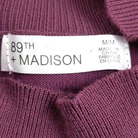 89th & Madison Women's Burgundy turtleneck sweater with lace sleeves M(NWT) - Picture 7 of 11